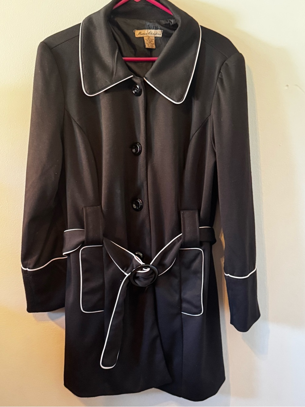 Marisa Christina Black and Gold Labeled Coat